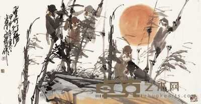 徐培晨 甲申(2004年)作 翠竹朝阳 镜心 70×136cm